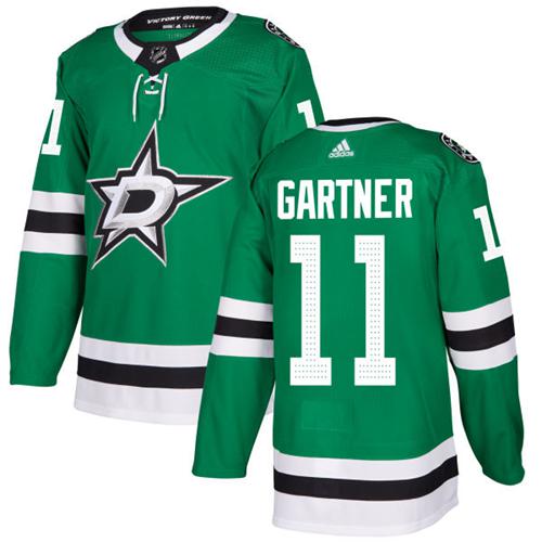 Adidas Stars #11 Mike Gartner Green Home Authentic Stitched NHL Jersey - Click Image to Close